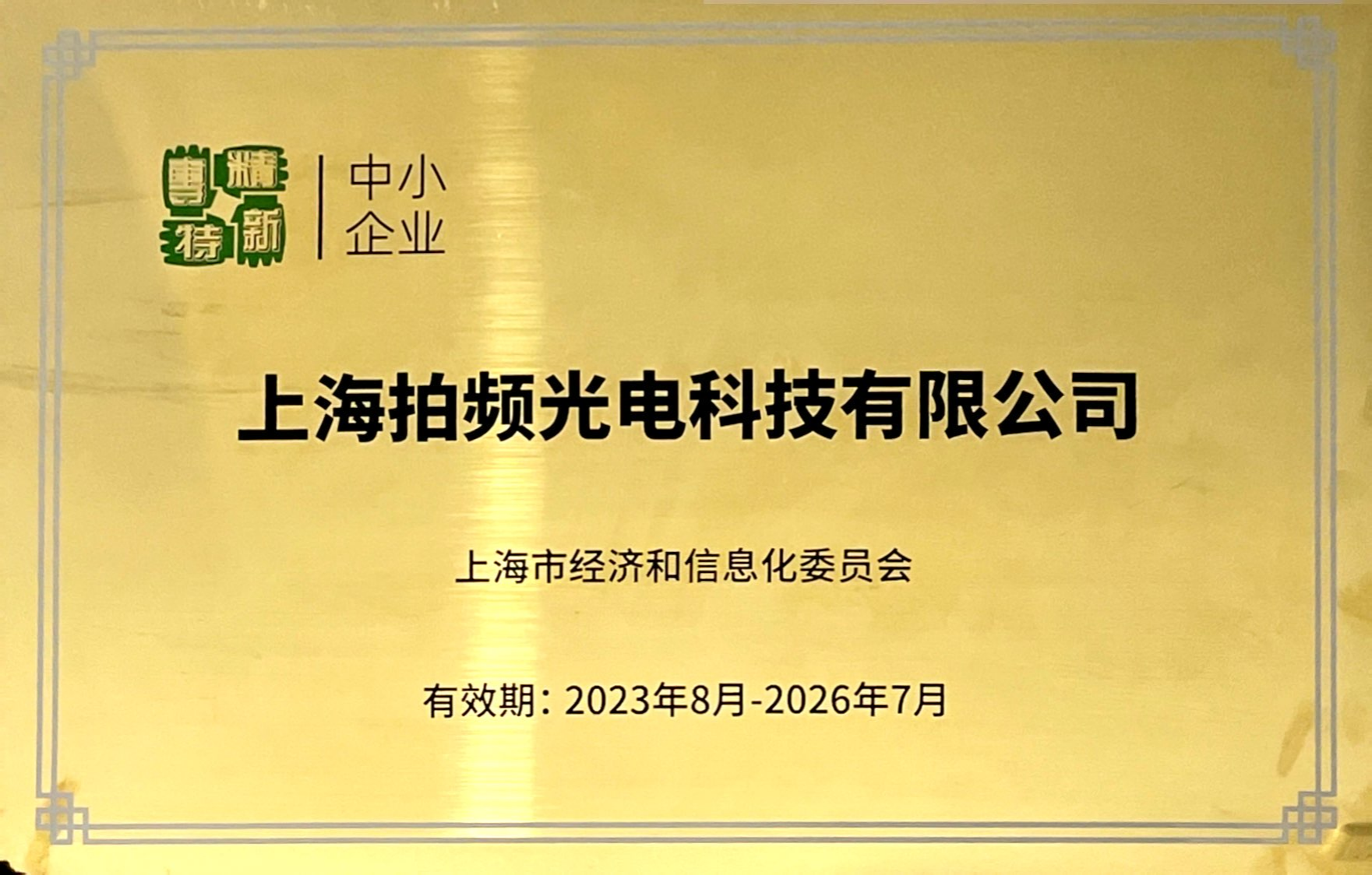 中小企业专精特新荣誉